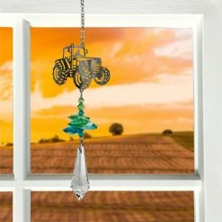 Woodstock Chimes Farm Tractor ~ Crystal Fantasy Suncatcher Prisms & Hanging Crystals