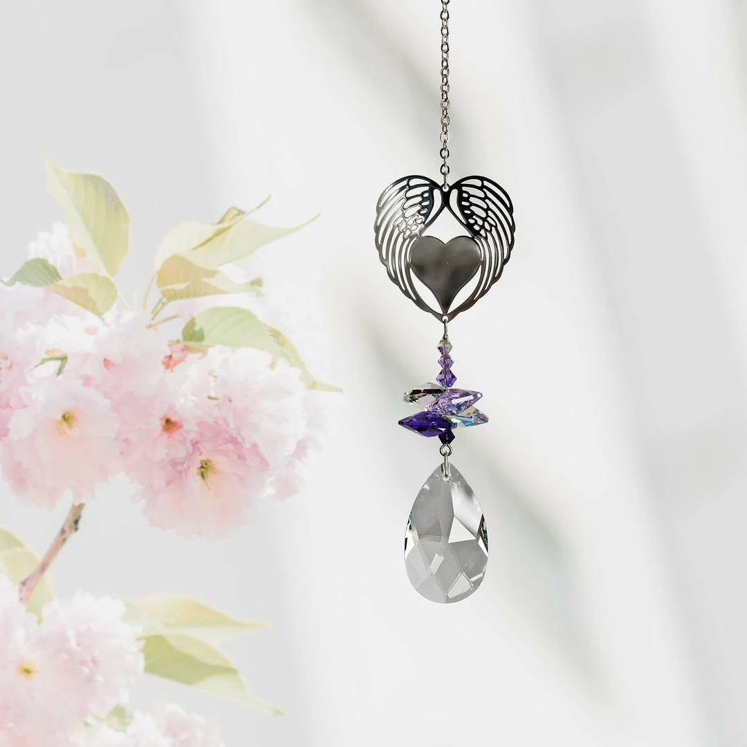 Best deal ๐ Woodstock Chimes Angel Wing Heart ~ Crystal Fantasy Suncatcher Angel Gifts ๐ 3 Woodstock Chimes Angel Wing Heart ~ Crystal Fantasy Suncatcher Angel Gifts