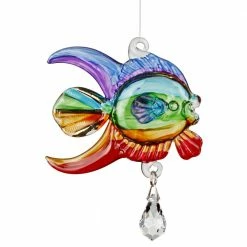 Woodstock Chimes Coral Fish Fantasy Glass Suncatcher In Rainbow
