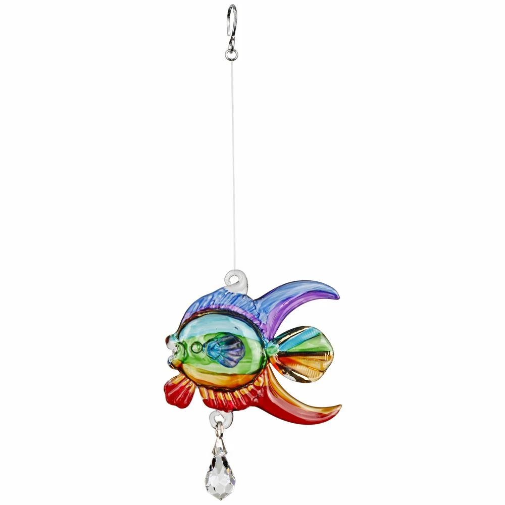 Promo ๐งจ Woodstock Chimes Coral Fish Fantasy Glass Suncatcher In Rainbow ๐ฏ 4 Woodstock Chimes Coral Fish Fantasy Glass Suncatcher In Rainbow