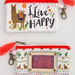Natural Life Llamas Llive Happy Llama ID Pouch
