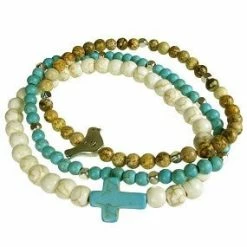 UPAVIM Crafts Faithful Beaded Bracelets Set With Cross Handcrafted In Guatemala Global Fair Trade Gifts