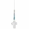 Woodstock Chimes Aquamarine Crystal Cross Suncatcher
