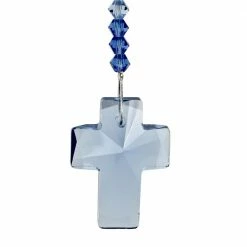 Woodstock Chimes Sapphire Crystal Cross Suncatcher