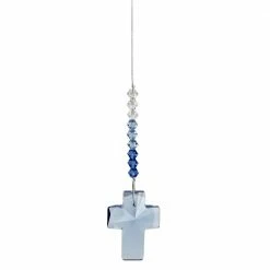 Woodstock Chimes Sapphire Crystal Cross Suncatcher