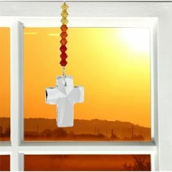 Woodstock Chimes Sunrise Crystal Cross Suncatcher