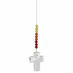 Woodstock Chimes Sunrise Crystal Cross Suncatcher