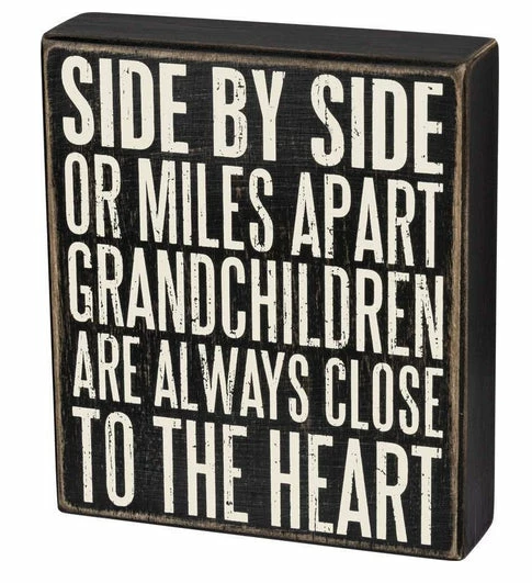 Budget ๐ฅ Primitives By Kathy Box Signs Side By Side Or Miles Apart - Grandchildren Are Always Close To The Heart Box Sign ๐ 3 Primitives By Kathy Box Signs Side By Side Or Miles Apart - Grandchildren Are Always Close To The Heart Box Sign