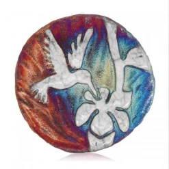 Raku Potteryworks Humming Bird Medallion Ornament From Raku Pottery