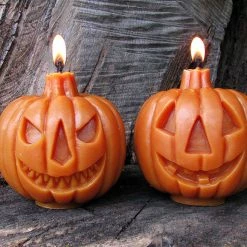 Sunbeam Candles Sale! Two-Faced Jack-o-Lantern Beeswax Candle