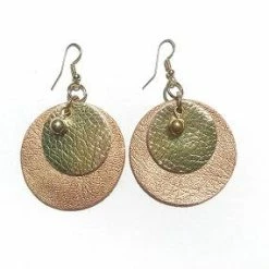 UPAVIM Crafts Rose Gold Circle Earrings Handcrafted In Guatemala