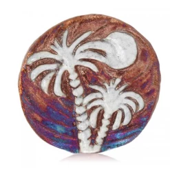 Raku Potteryworks Palm Tree Medallion Magnet From Raku Pottery