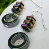 Dawn Welburn - Consignment Hematite And Rainbow Hematite Sterling Silver Earrings Local Artisan Handmade Gifts