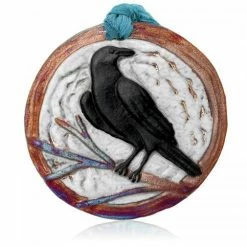Raku Potteryworks Raven Medallion Ornament From Raku Pottery New Arrivals!