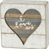 Primitives By Kathy Box Signs I Love Us Slat Wood Box Sign