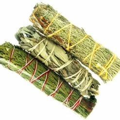 New Age Imports Smudging Tools & Accessories Cedar Sage, White Sage, & Blue Sage Sampler Combo