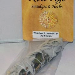New Age Imports White Sage & Purple "Royal" Lavender Flower Smudge Stick (3-4")
