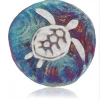 Raku Potteryworks New Arrivals! Sea Turtle Medallion Magnet From Raku Pottery