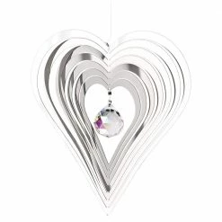 Woodstock Chimes Crystal Heart Shimmers Metal Suncatcher