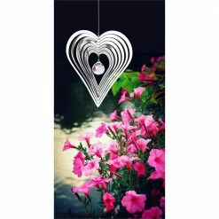 Woodstock Chimes Crystal Heart Shimmers Metal Suncatcher