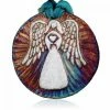 Raku Potteryworks Angel Medallion Ornament From Raku Pottery