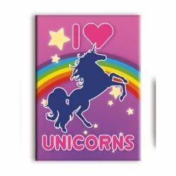 NMR I Love Unicorns Flat Magnet