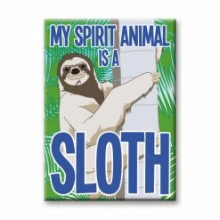 NMR My Spirit Animal Is A Sloth Flat Magnet