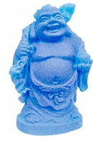 Kheops International 2" Blue Buddha Figurine (Safe Travels, Prosperity, Love, Spiritual Journey, Happy Home, And Long Life)
